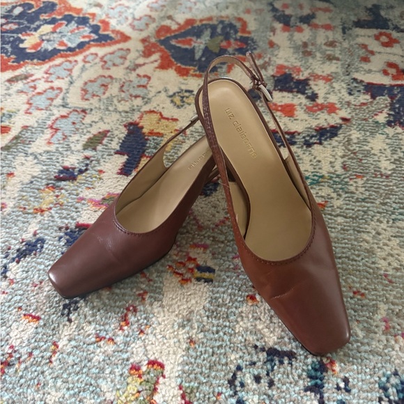 Liz Claiborne Chocolate Brown Slingback Heels - Picture 1 of 5